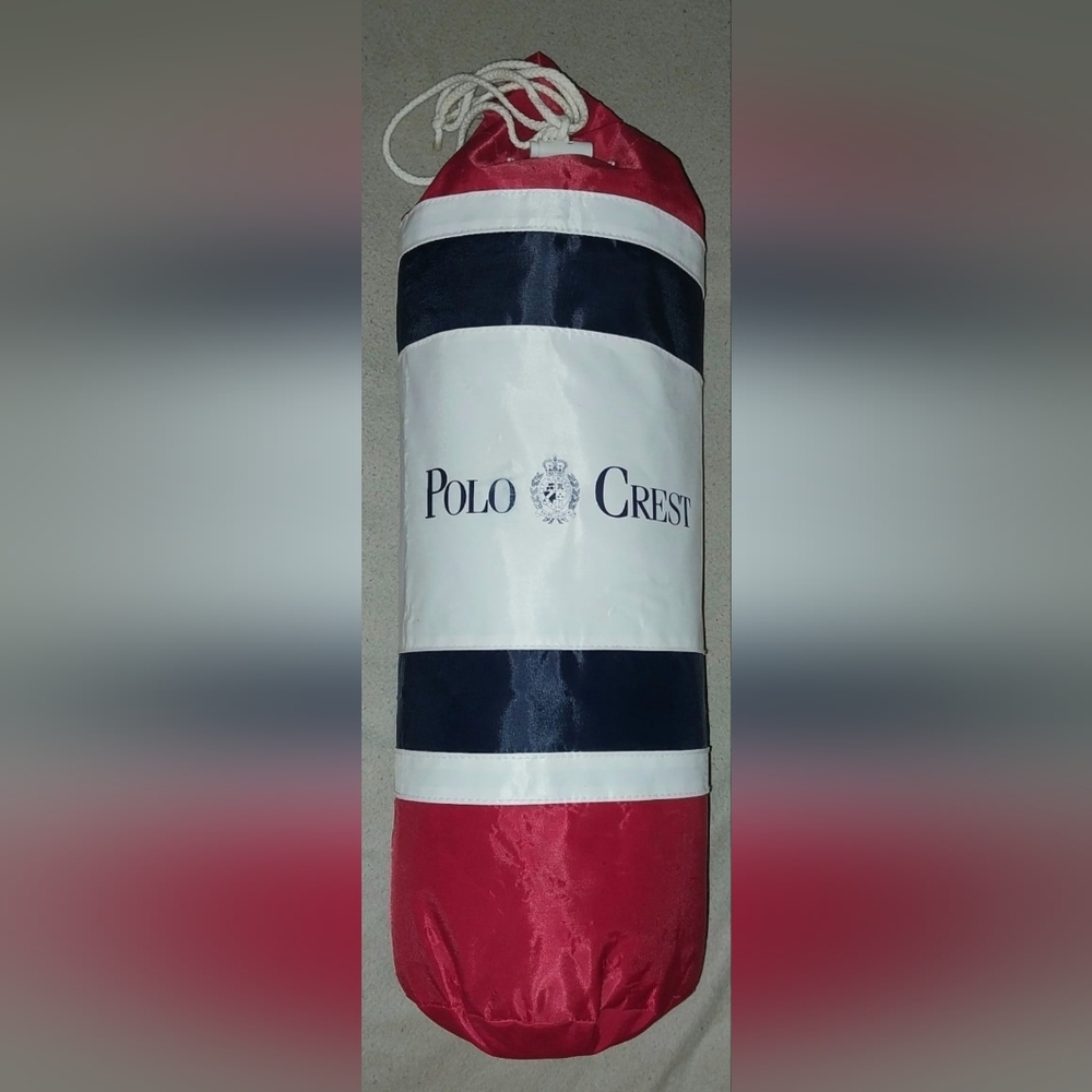 Preowned Polo Crest Ralph Lauren Beach Towel Duffel Tote Drawstring Bag 10x20"